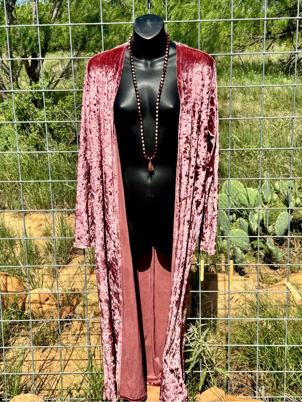 James C Velvet Duster in Dusty Rose Made in USA🇱🇷
